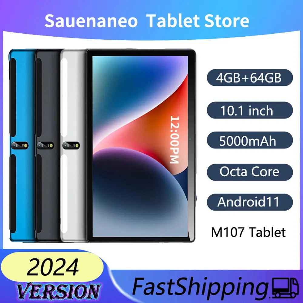 New Original M107 Tablet 10.1 inch Android 11 Octa Core 4GB RAM 64GB ROM 5000mAh battery multiple colors
