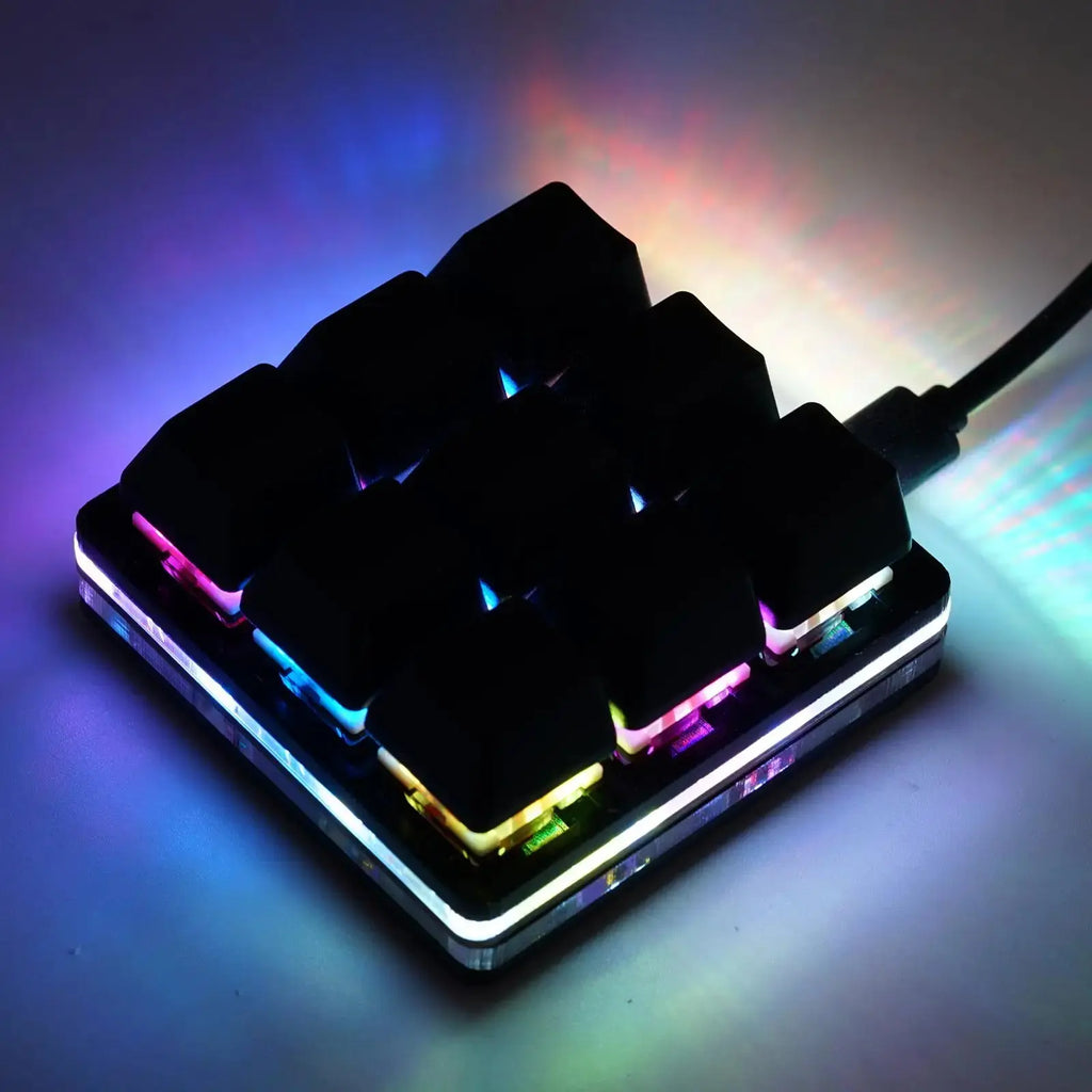 Mini 9 Keys Mechanical Keyboard Gaming Keyboard Hotswap Custom Macro RGB Programmable Support Keypad Shortcut L4B8 - Mega Store