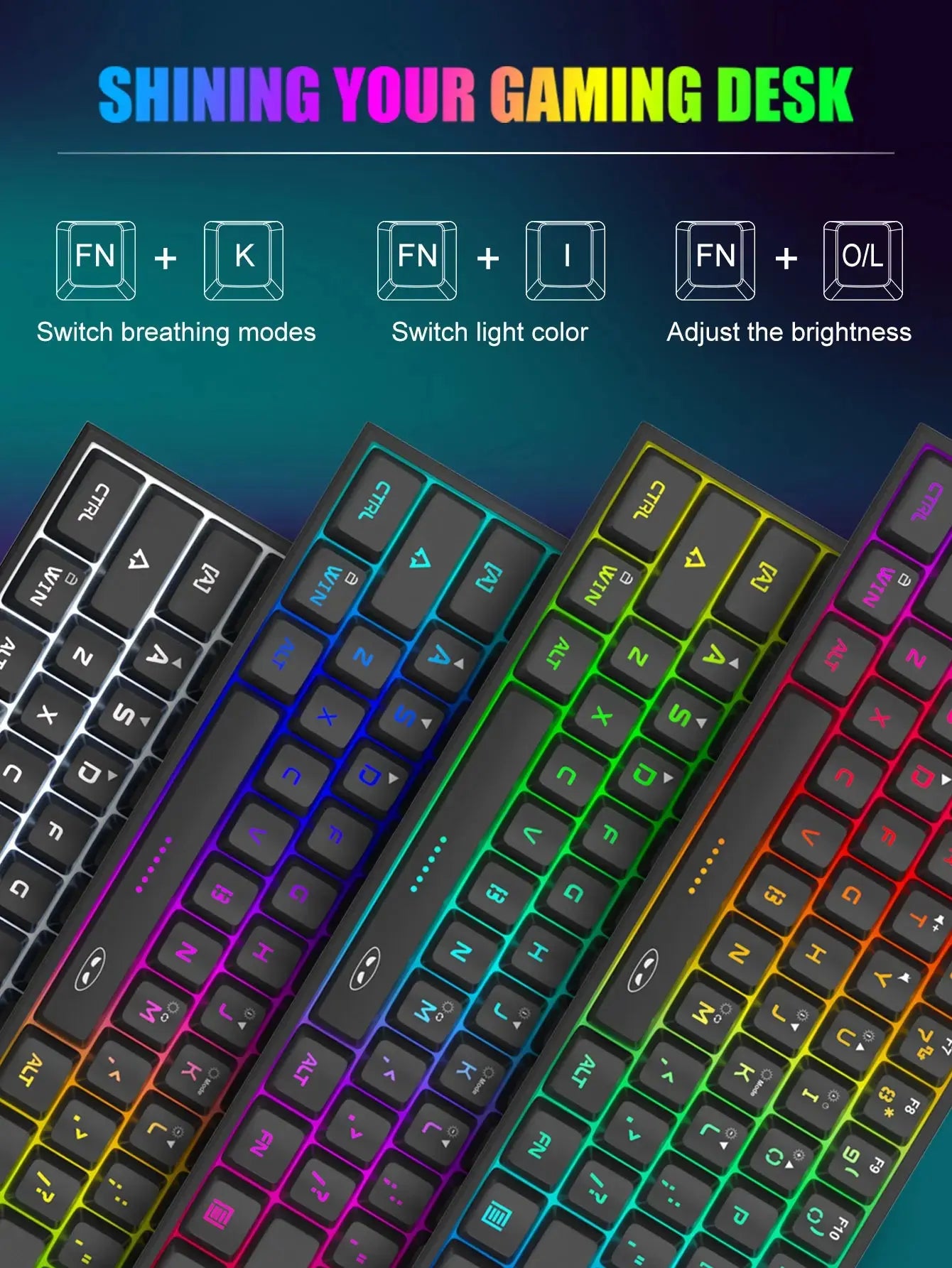MageGee Mini 60% Gaming Keyboard, RGB Backlit 61 Key Ultra-Compact Keyboard, TS91 Ergonomic Waterproof Mechanical Feeling Office - Mega Store
