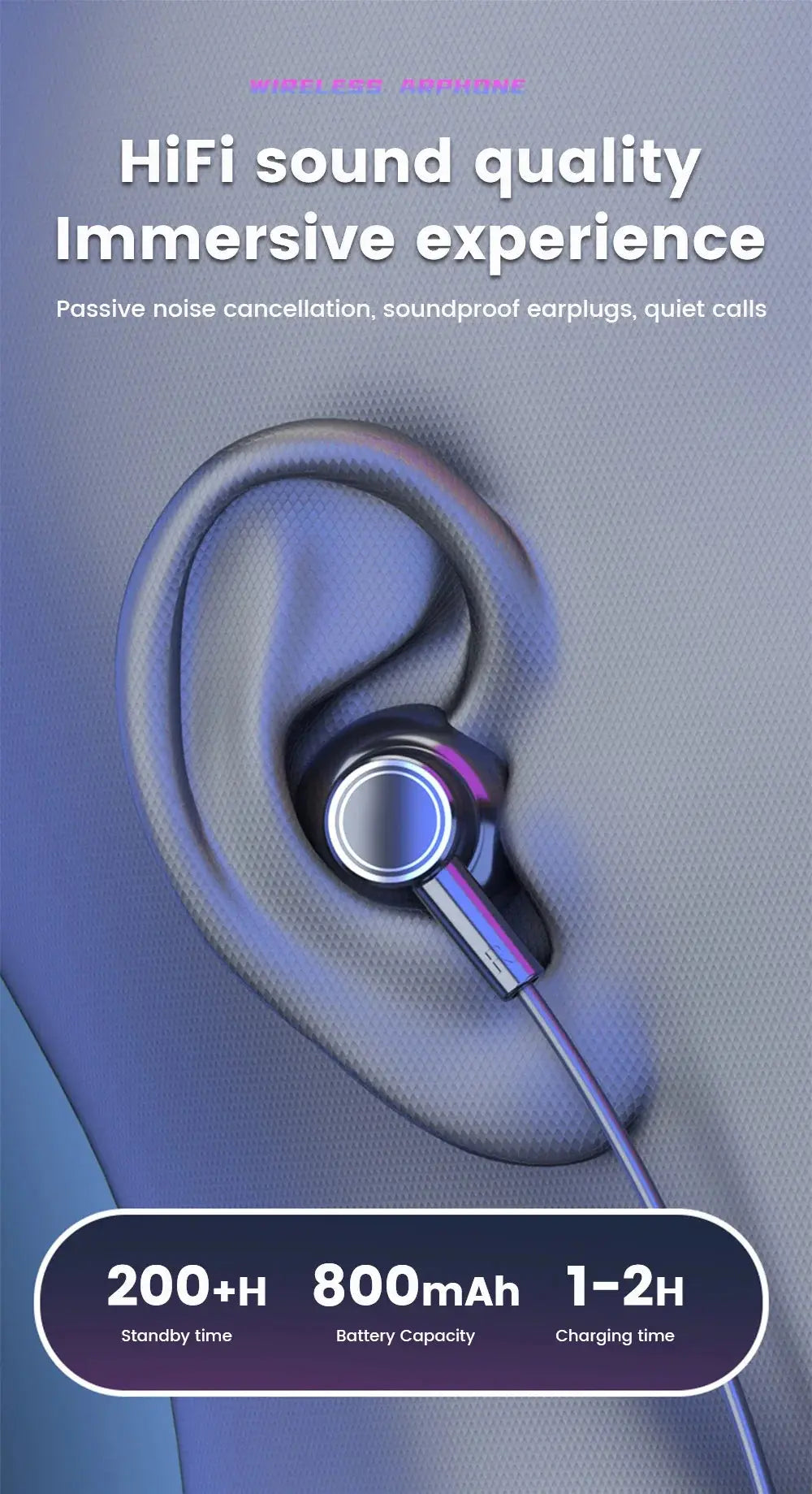 Wireless Earphones 5.3 Neckband Headphones Gaming LED Display Stereo Sports Headset Halter Waterproof Magnetic Earbuds Mega Store 4