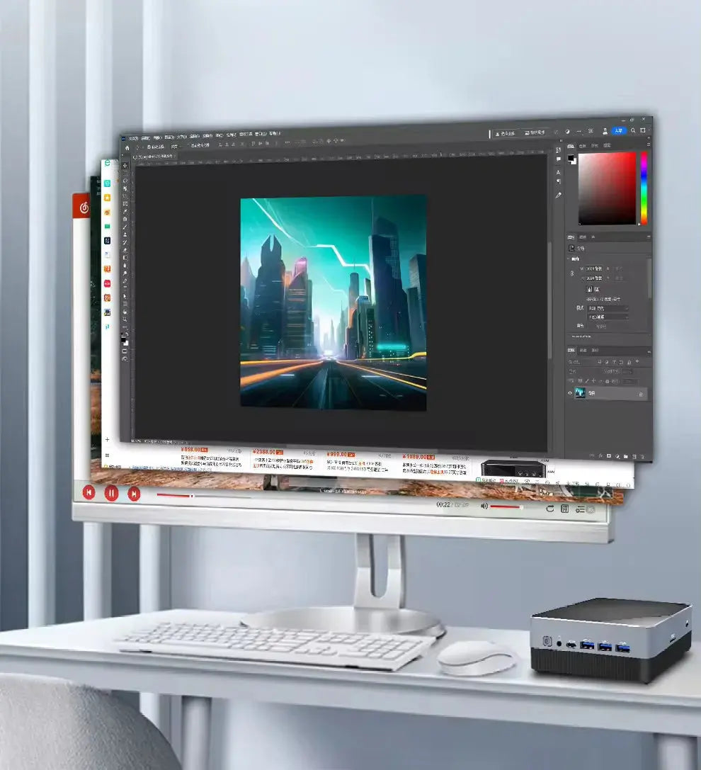 Mini PC Computer Gaming Intel Core i3 115G4  i5 1340P 1335U CPU NUC Office DDR4 NVMe Gaming Mini Computer HDMI VGA Four Display - Mega Store