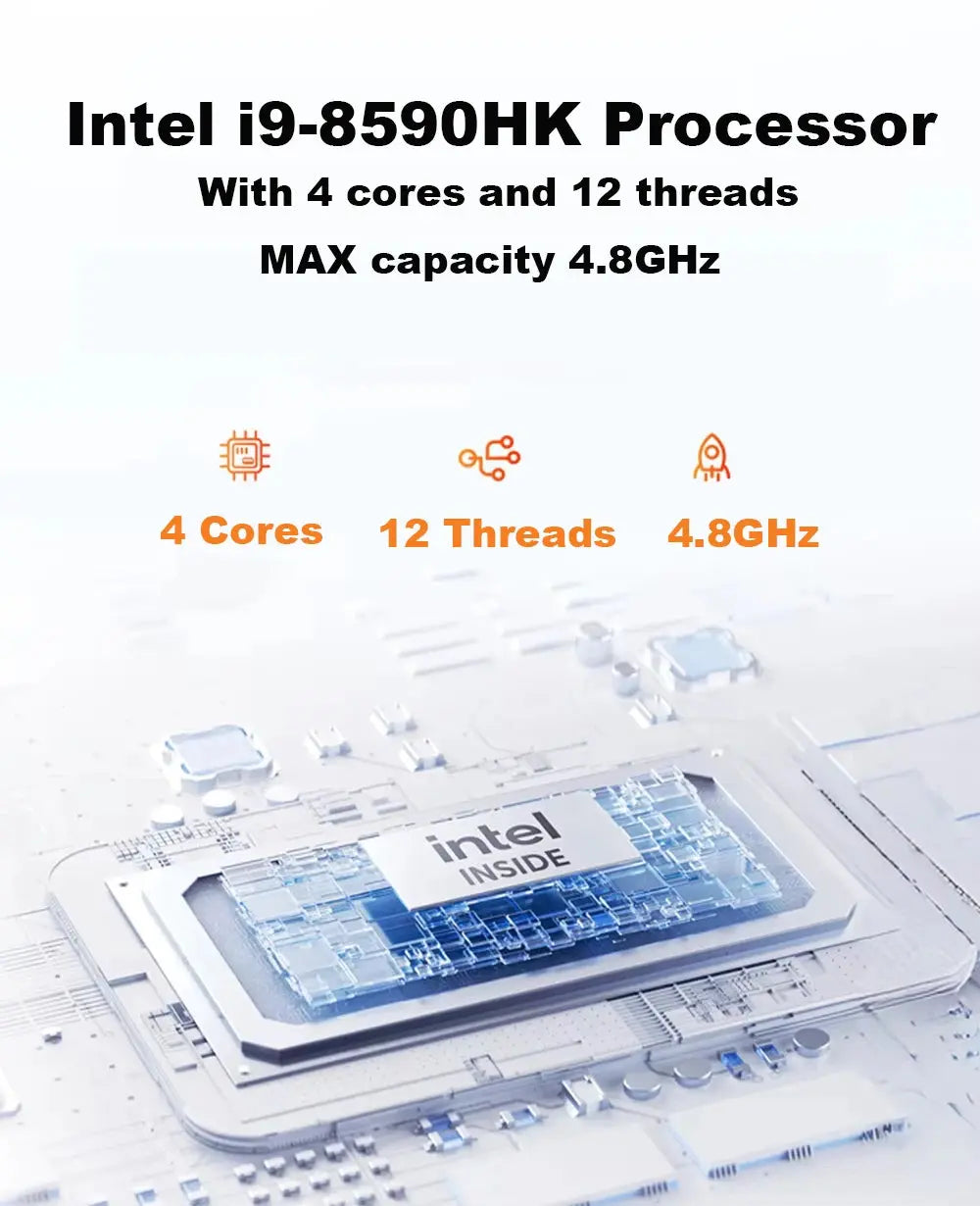 Portable i9 Mini PC Gamer Intel Core i9 8950HK Windows 11 Mini Computer 16GB DDR4 512GB 1TB SSD 1000M Ethernet Gaming PC Desktop - Mega Store