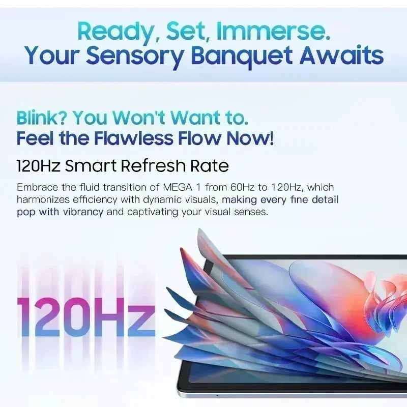 【World Premiere】Blackview MEGA 1 Tablet 11.5 inch 2.4K 120Hz Display 12GB 256GB 8800mAh 50MP+13MP Camera 33W Fast Charging - Mega Store