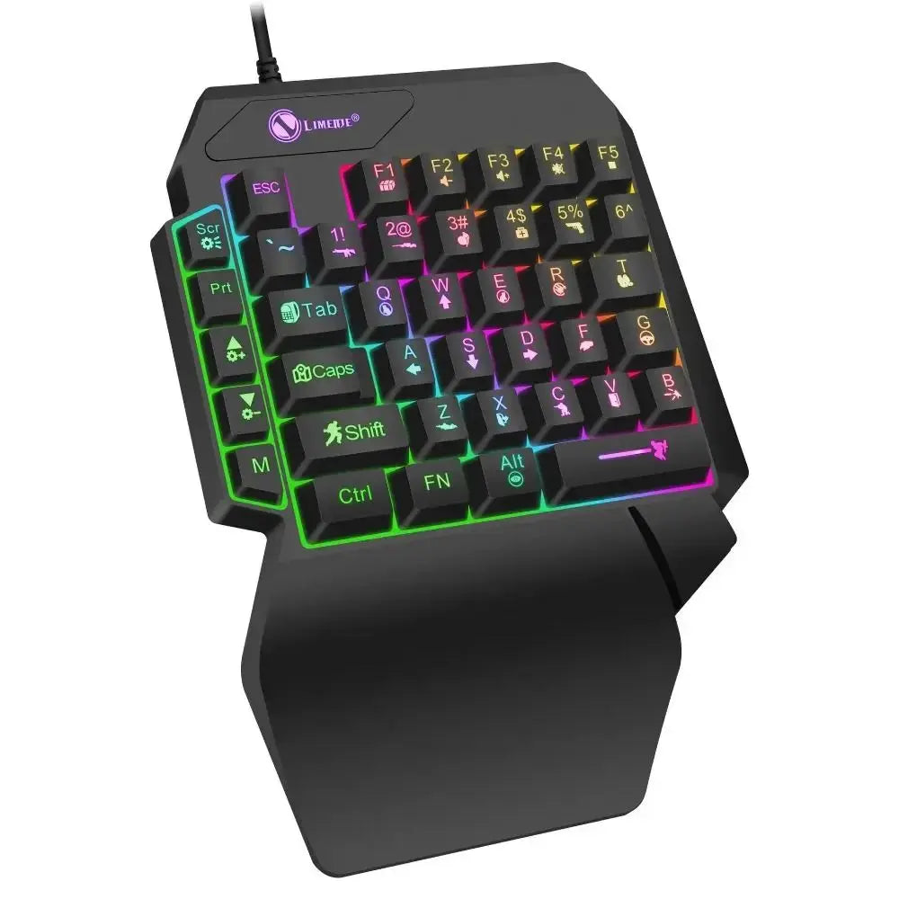 Mini One Handedly Keyboard Luminous Ultra-slim Gaming Keyboard 35 Keys Backlight Gaming Mechanical Keyboard Desktop PC - Mega Store