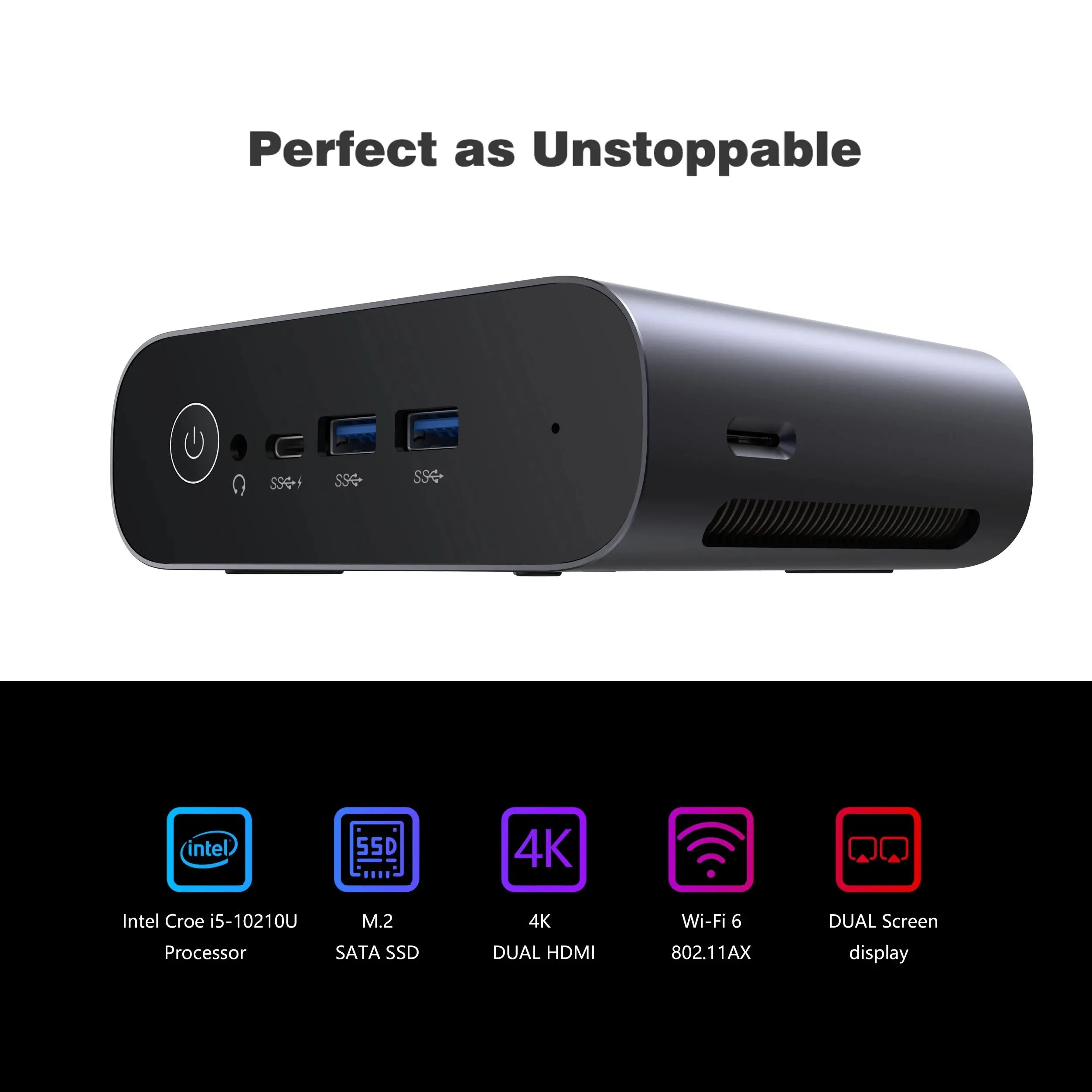 Mini PC Computer Core i5-8279U Processor 16G RAM 512G SSD Windows 10 pro Dual 4K HDMI WiFi 5 RJ45 USB3.0 Type C BT5.1 Mini Host - Mega Store