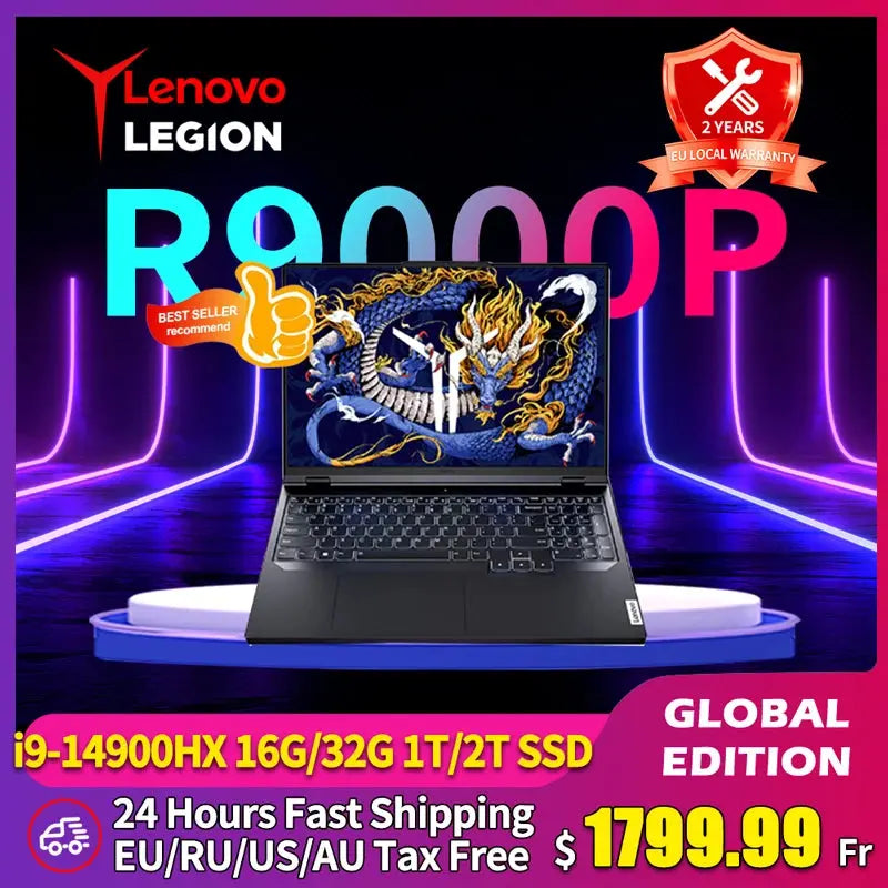 Lenovo Legion Y9000P Gaming E-Sports Laptop 2024  RTX 4060 Intel i9-14900HX 16" 16/32/64G RAM 1/2T SSD 2.5K 240Hz Notebook PC Mega Store 4