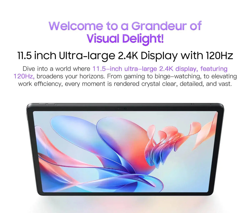 【World Premiere】Blackview MEGA 1 Tablet 11.5 inch 2.4K 120Hz Display 12GB 256GB 8800mAh 50MP+13MP Camera 33W Fast Charging - Mega Store