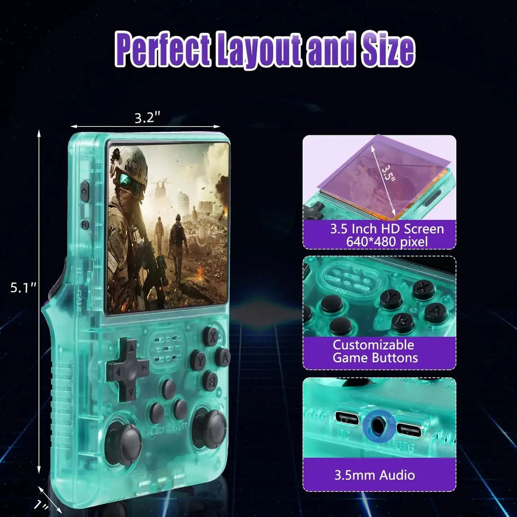 Mini Retro Portable Handheld Video Game Console 256GB 30000 Classic Games 3.5'' IPS Screen Pocket Videojuegos R40S PRO Consola - Mega Store