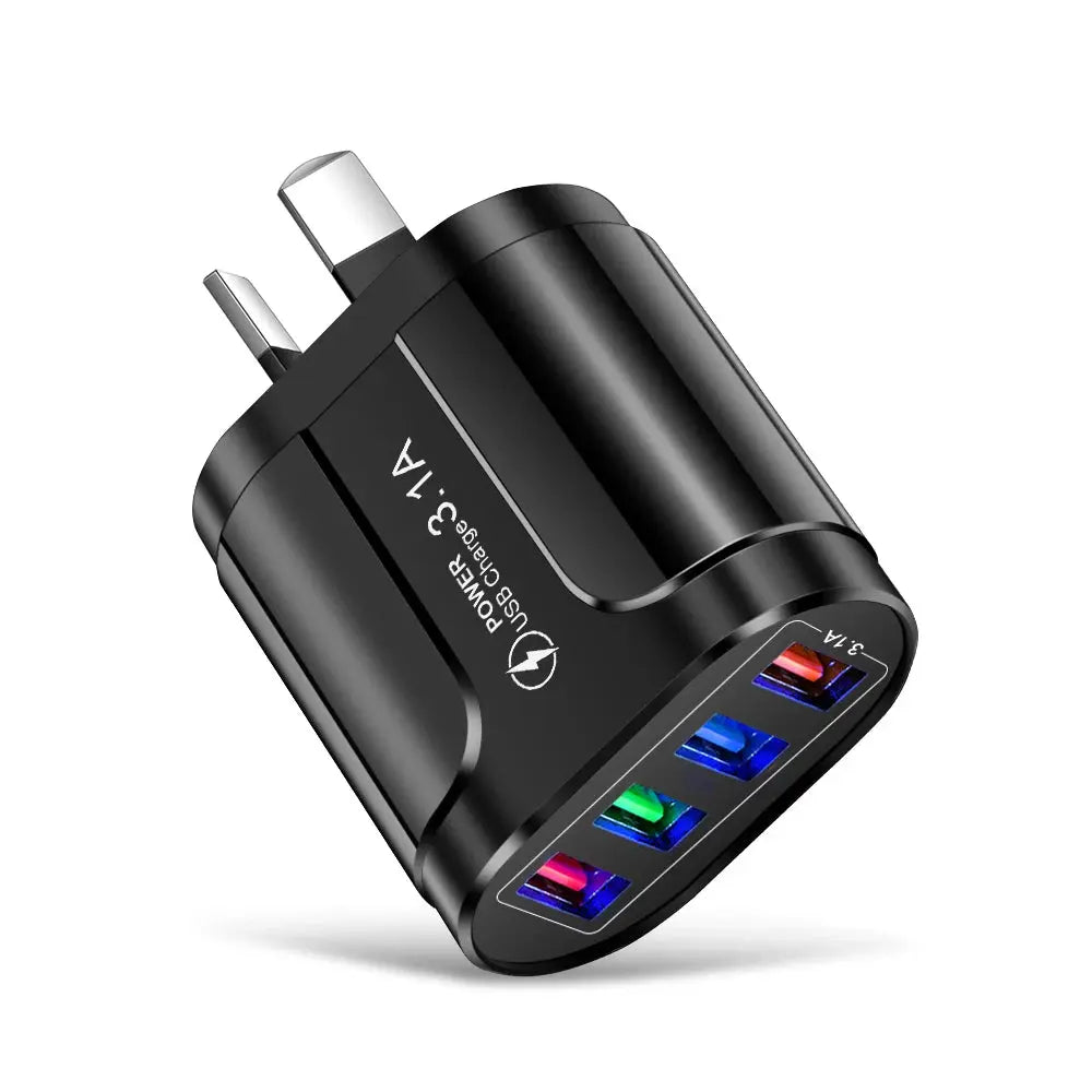 Australian USB Fast Charger AU Plug Quick Charger Mobile Phone Charger 3.1A Multiple 4 Ports USB Travel Adapter Wall Charger Mega Store 4