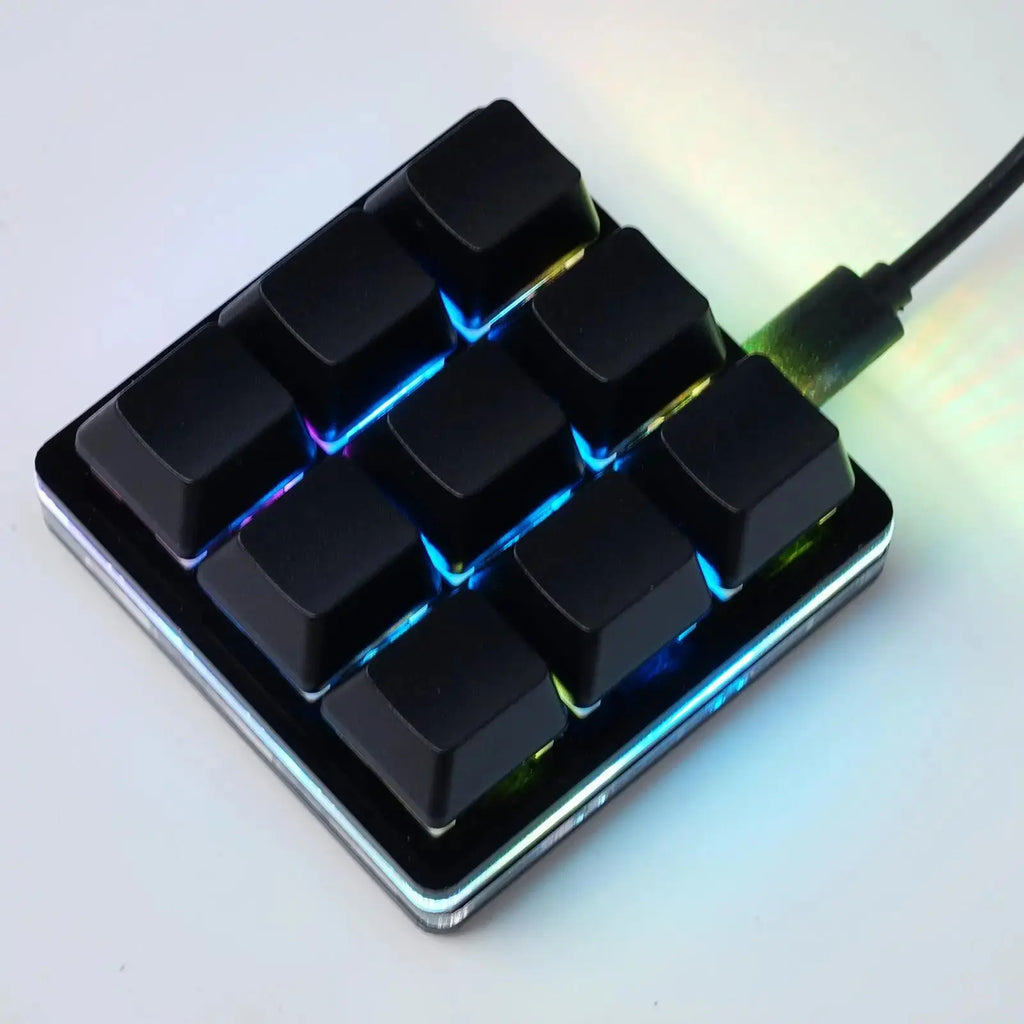 Mini 9 Keys Mechanical Keyboard Gaming Keyboard Hotswap Custom Macro RGB Programmable Support Keypad Shortcut L4B8 - Mega Store