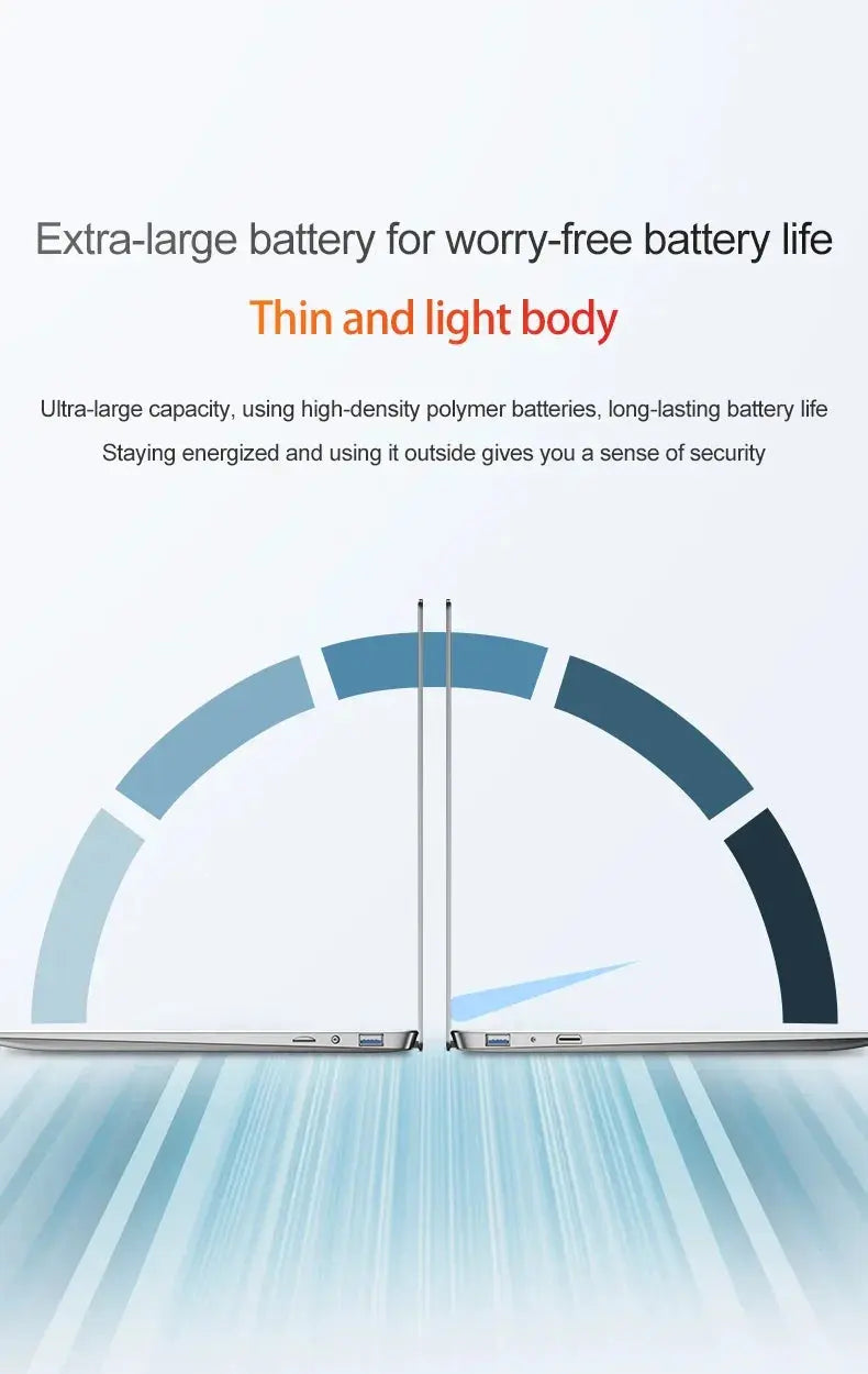 Newest 14.1" inch Mini Laptop Intel N3700 CPU 16GB RAM 2TB SSD Windows 11 Pro Original Mini Gaming PC Office Study Computer - Mega Store