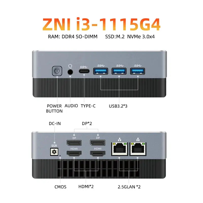 13th Gen Pocket Mini PC i5 1340P i5 1355U i3 1115G4 DDR5  32GB RAM  NVME  WIFI6  NUC Mini Gaming PC Portable Computer 2 LAN HTPC - Mega Store