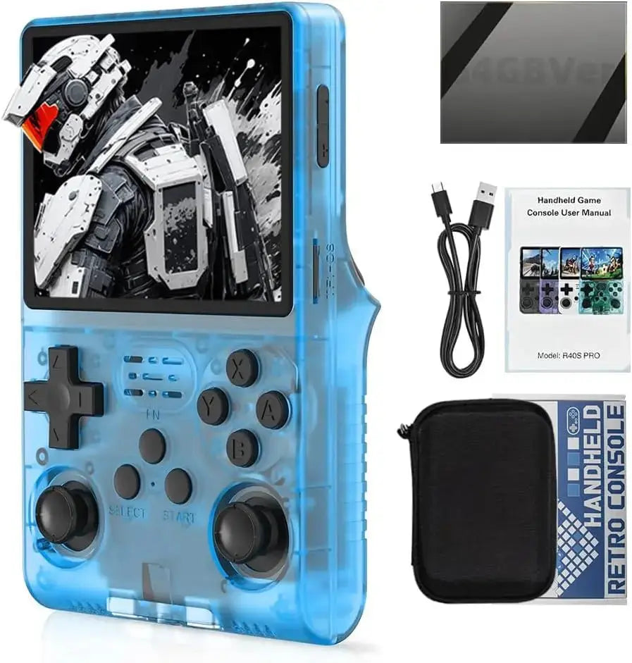 Mini Retro Portable Handheld Video Game Console 256GB 30000 Classic Games 3.5'' IPS Screen Pocket Videojuegos R40S PRO Consola - Mega Store