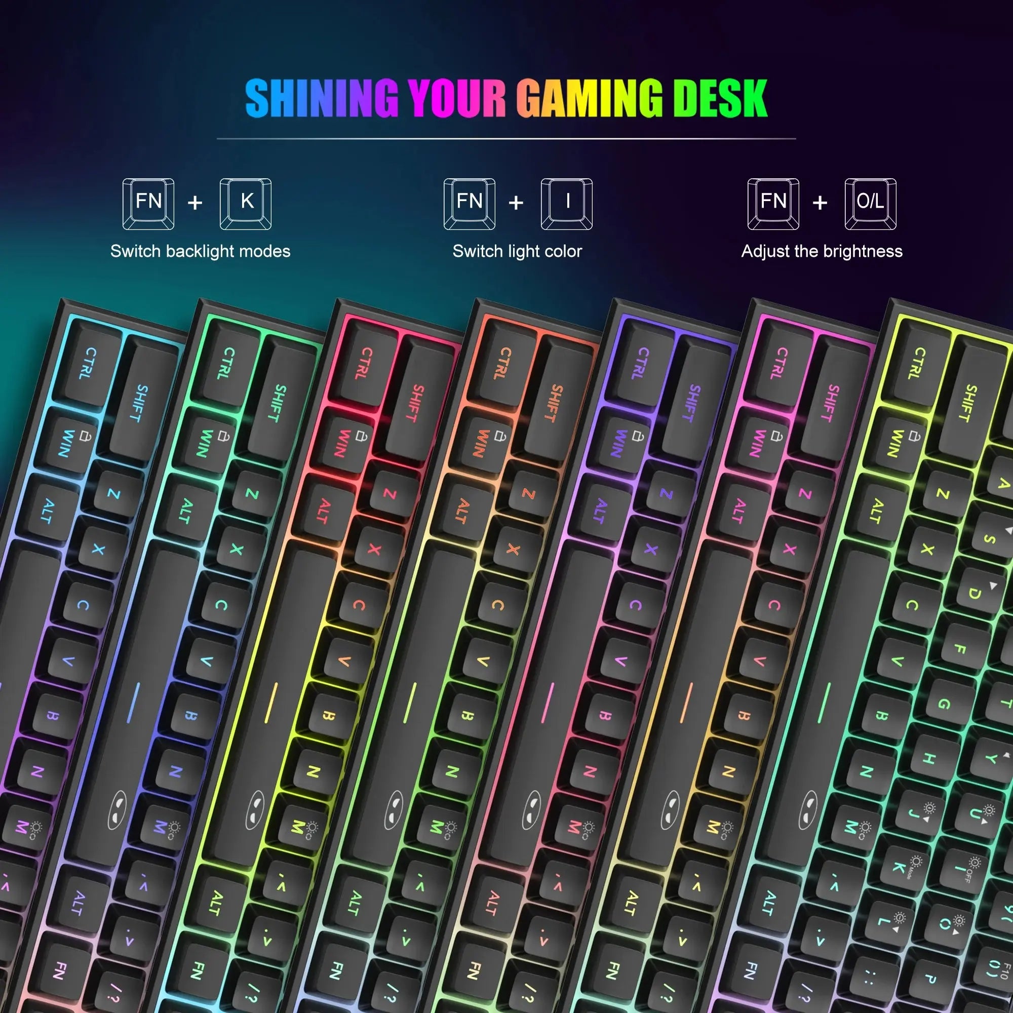 MageGee Mini 60% Gaming Keyboard, RGB Backlit 61 Key Ultra-Compact Keyboard, TS91 Ergonomic Waterproof Mechanical Feeling Office - Mega Store