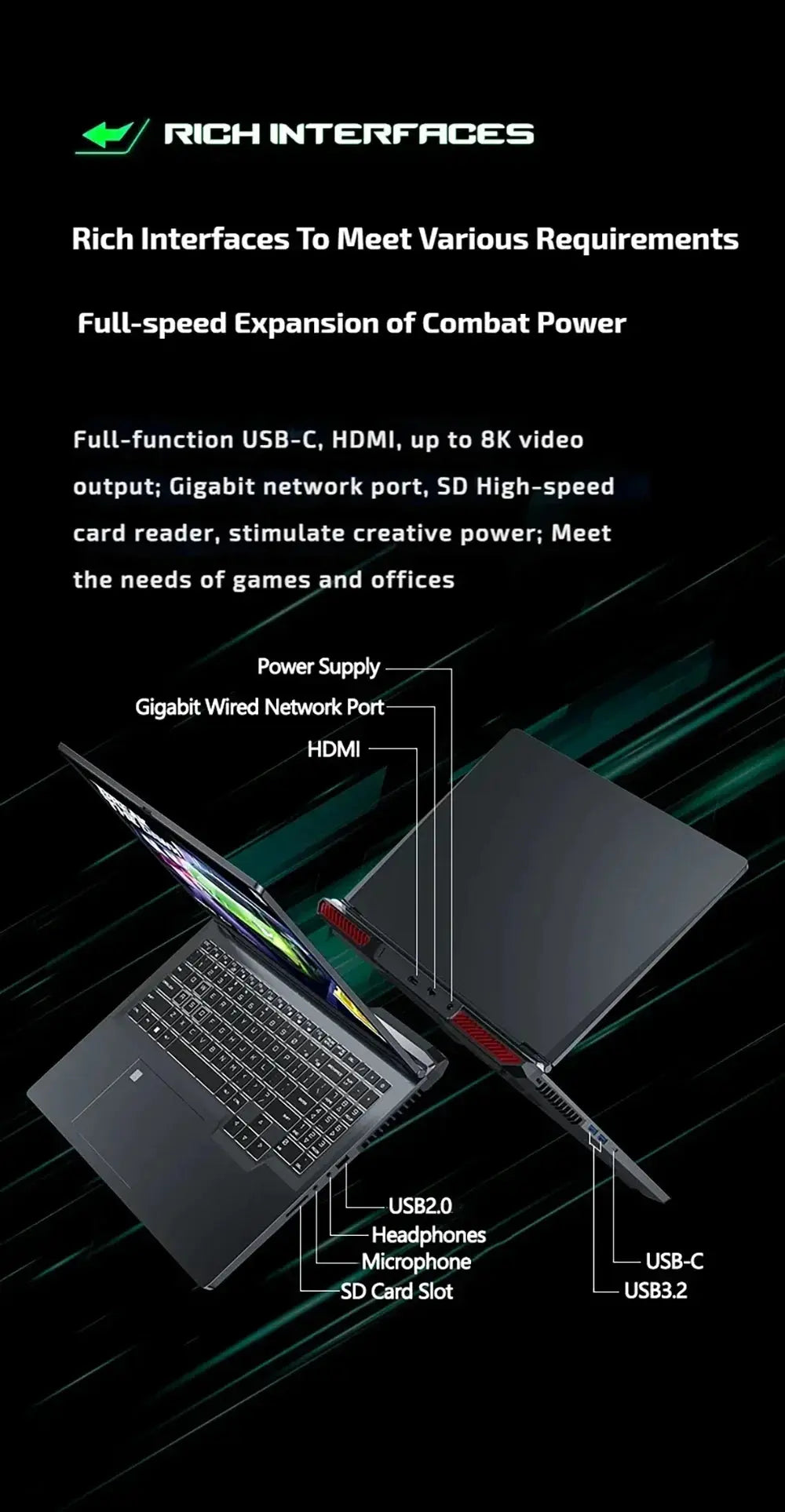 Gaming Laptop 16 inch Intel Core i9-12900H NVIDIA RTX 4060 8G 64GB RMD 4TB SSD DDR5 Windows 11 HD Camera WiFi6 Portable Computer Mega Store 4