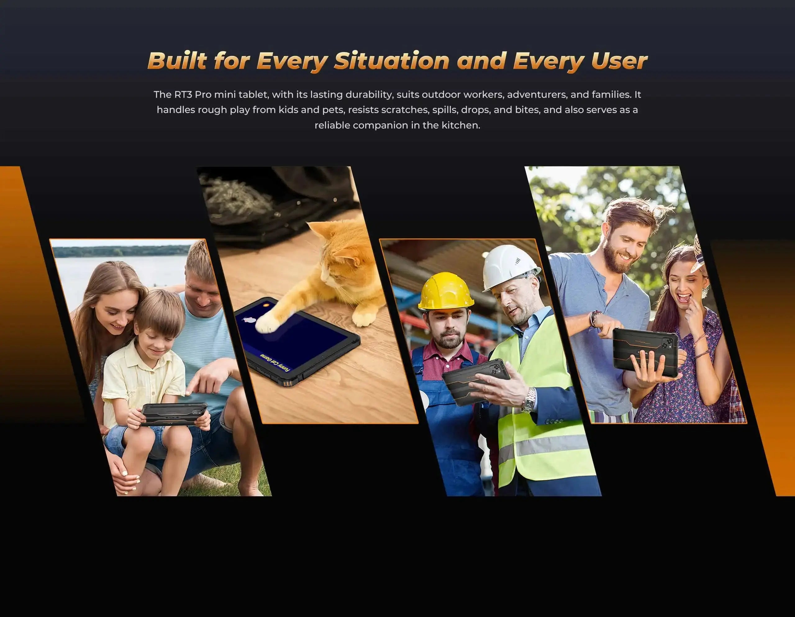 Oukitel RT3 PRO 5150mAh Battery 8"HD Display 13.9mm Ultra-Slim Profile IP68 &IP69K & MIL-STD-810H - Mega Store