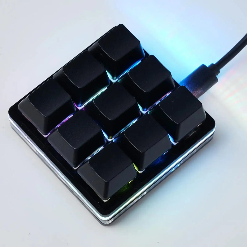 Mini 9 Keys Mechanical Keyboard Gaming Keyboard Hotswap Custom Macro RGB Programmable Support Keypad Shortcut L4B8 - Mega Store