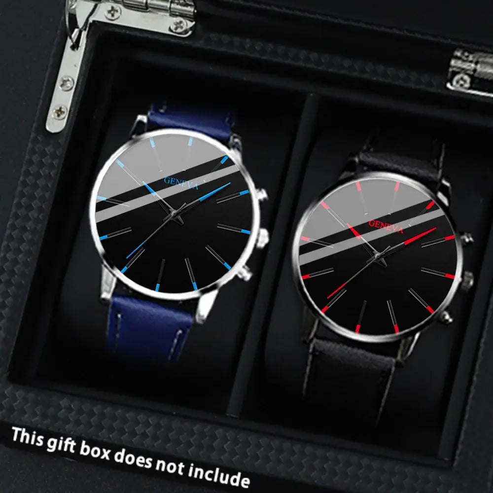 2PCS Men's Watches, Mens Quartz Business Watch Analog PU Leather Watch - Perfect Gift for Any Occasion, Men Gift Mega Store 4