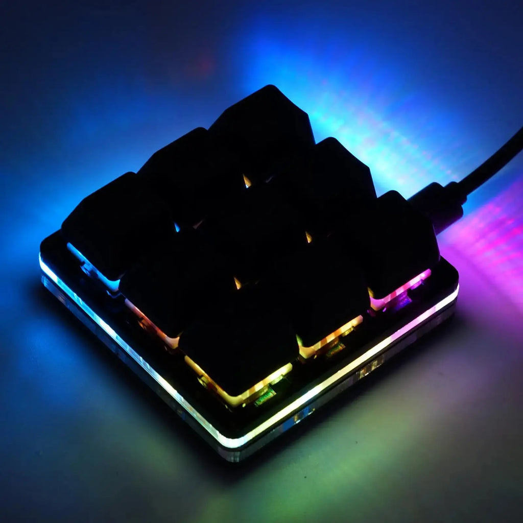 Mini 9 Keys Mechanical Keyboard Gaming Keyboard Hotswap Custom Macro RGB Programmable Support Keypad Shortcut L4B8 - Mega Store