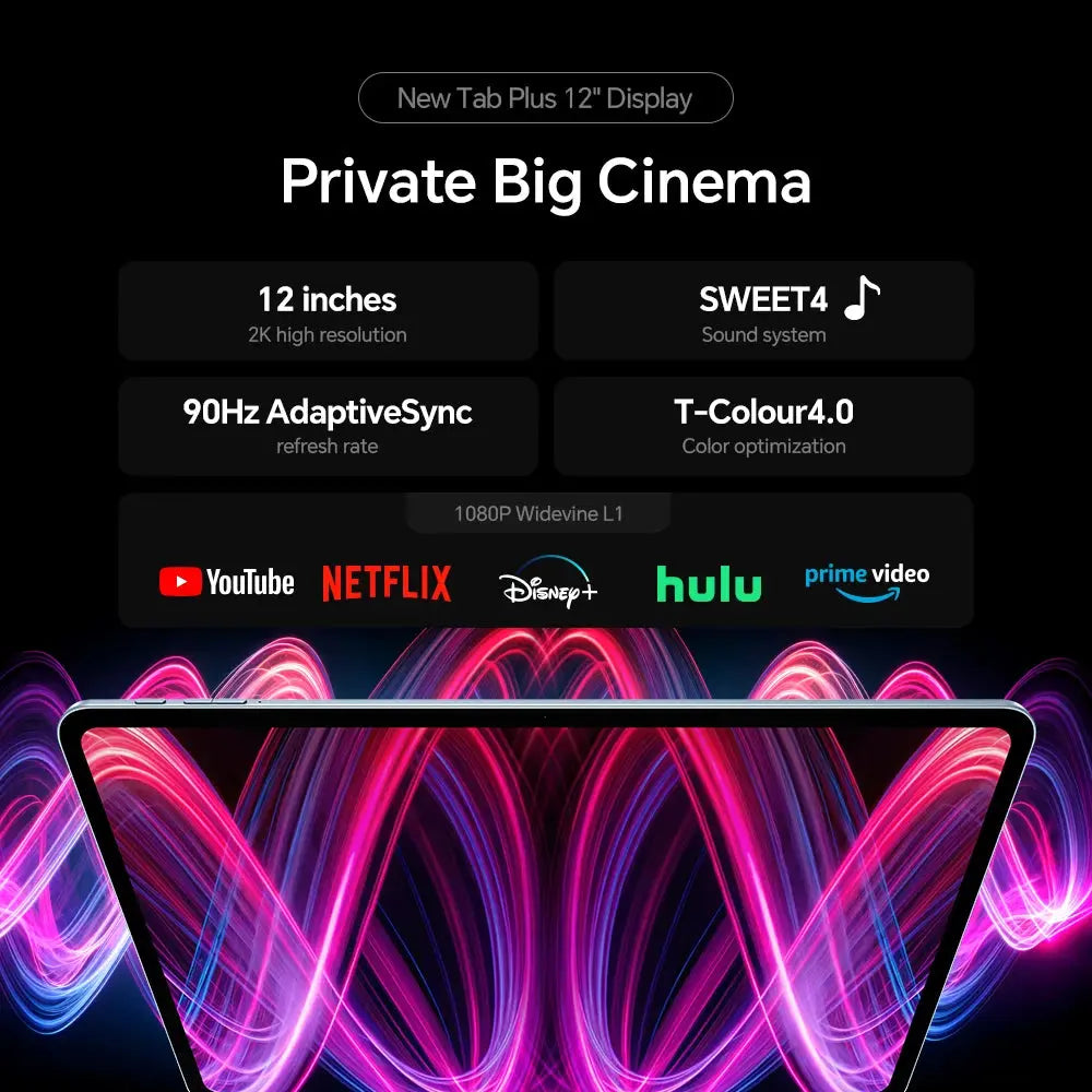 Teclast T60 Plus Tablets 12" 90Hz 2K Display Android 14 L1 MTK Helio G88 6GB/128GB 8000mAh Battery 4G LTE Global Version Tab2025 - Mega Store