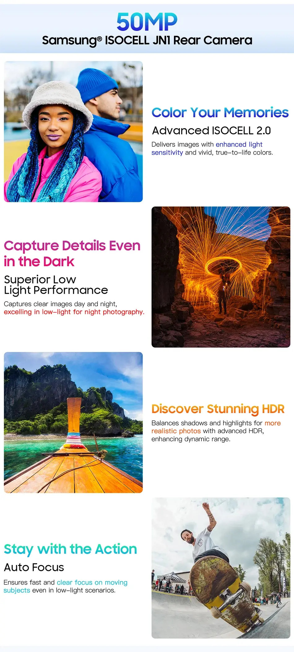 Blackview MEGA 1 Tablet with 50MP Samsung ISOCELL JN1 rear camera, advanced low light and HDR, 11.5-inch 2.4K 120Hz display, 12GB RAM, 256GB storage, 8800mAh battery, and 33W fast charging.