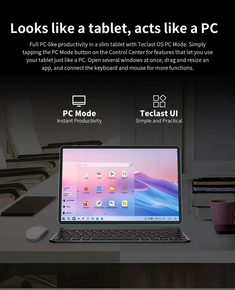 Teclast P50 AI Android 15 AllWinner A733-AI Table 11" 90Hz Screen Octa-Core 6GB 128GB LPDDR5 WIFI-6 7000mAh Battery AI Tab - Mega Store