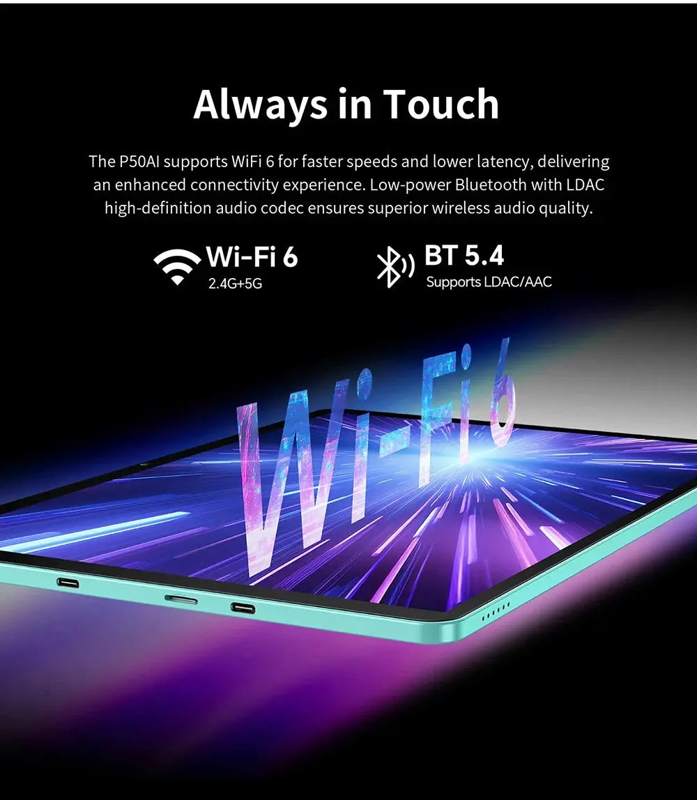 Teclast P50 AI Android 15 AllWinner A733-AI Table 11" 90Hz Screen Octa-Core 6GB 128GB LPDDR5 WIFI-6 7000mAh Battery AI Tab - Mega Store