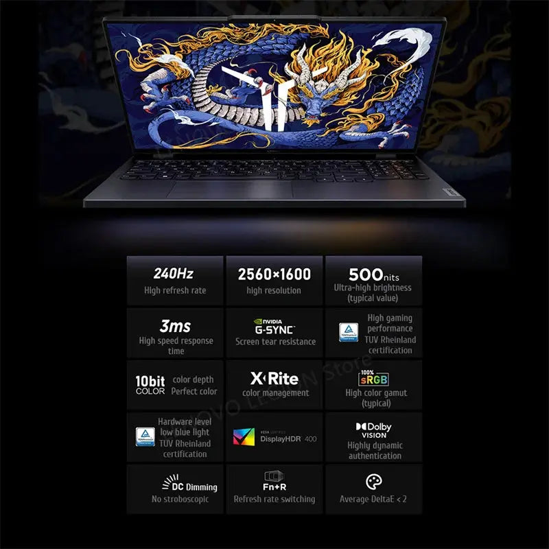 Lenovo Legion Y9000P Gaming E-Sports Laptop 2024  RTX 4060 Intel i9-14900HX 16" 16/32/64G RAM 1/2T SSD 2.5K 240Hz Notebook PC Mega Store 4