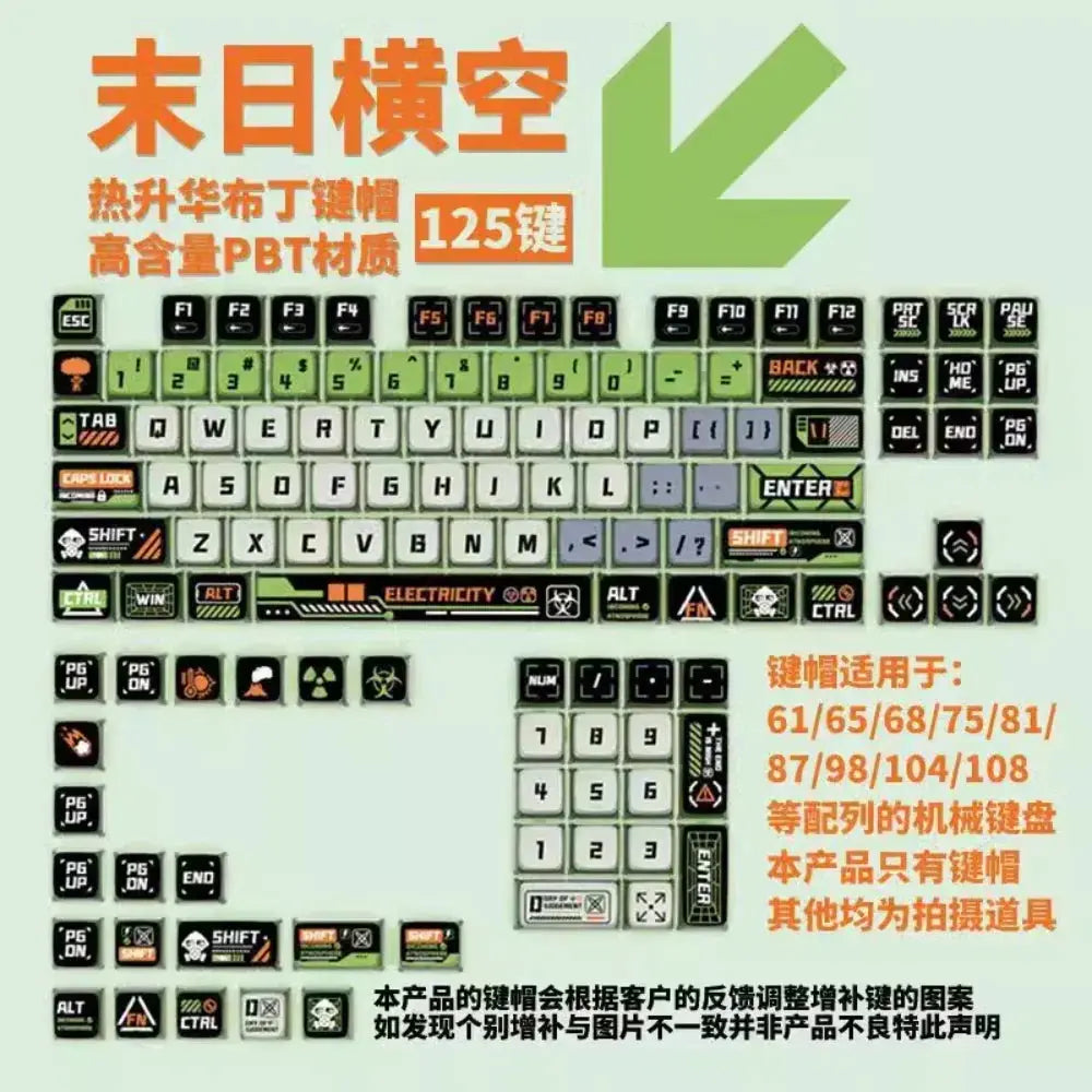 Doomsday Crossing Personalized Keycaps 125 Keys PBT+PC SAX Quad Translucent Pudding Keycaps for MX Switch Mechanical Keyboards Mega Store 4