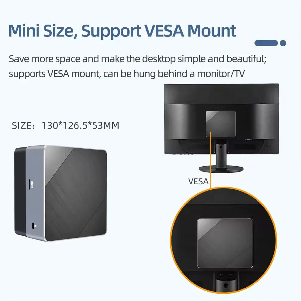 Mini PC Computer Gaming Intel Core i3 115G4  i5 1340P 1335U CPU NUC Office DDR4 NVMe Gaming Mini Computer HDMI VGA Four Display - Mega Store