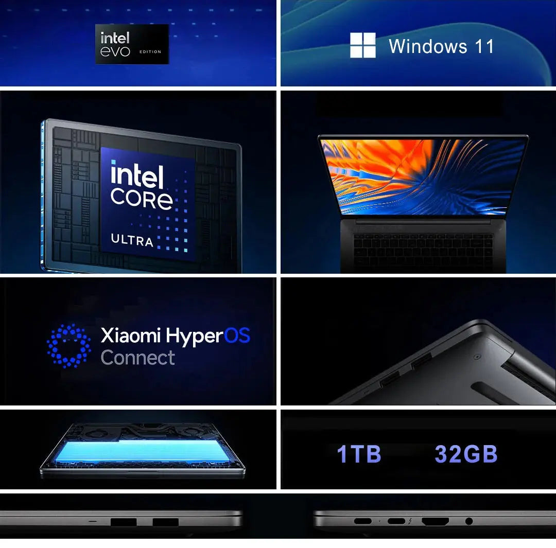XIAOMI Redmi Book Pro 16 2024 Laptop Intel Ultra5 125H 7 155H RAM 32GB SSD 1TB 16"Inch 3.1K 165Hz Notebook Ultrabook Computer PC Mega Store 4