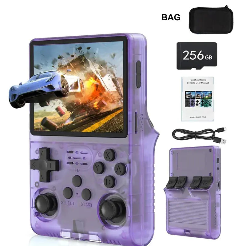 Mini Retro Portable Handheld Video Game Console 256GB 30000 Classic Games 3.5'' IPS Screen Pocket Videojuegos R40S PRO Consola - Mega Store