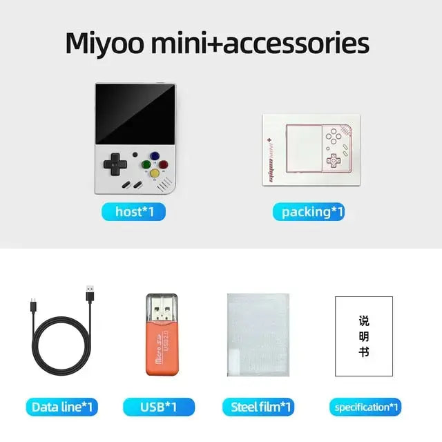 MIYOO Mini Plus Portable Retro Handheld Game Console 3.5-inch IPS HD Screen Children's Gift Linux System Classic Gaming Emulator - Mega Store