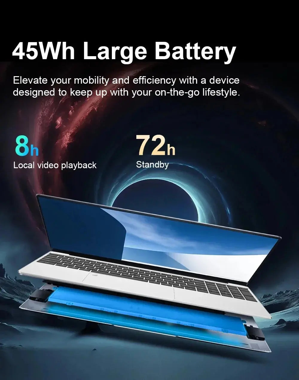 15.6 inch Laptop Computer Intel Celeron N4000 Notebook PC Fingerprint Unlock Windows 11 Pro 16GB RAM 1TB SSD 1920*1080P Laptops Mega Store 4