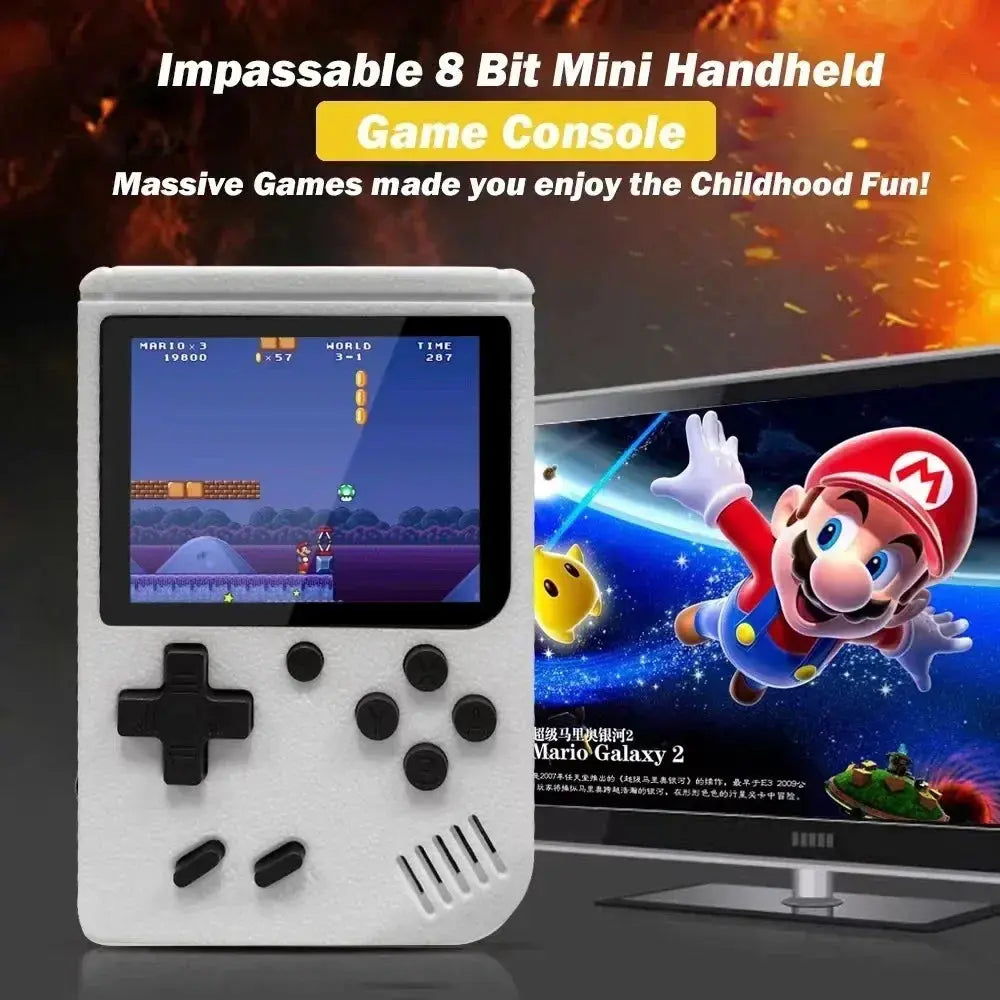 Mini Game Console for  - 3 Inch LCD, 400+ 8-Bit Games, Portable & Rechargeable Handheld Gaming Gift - Mega Store