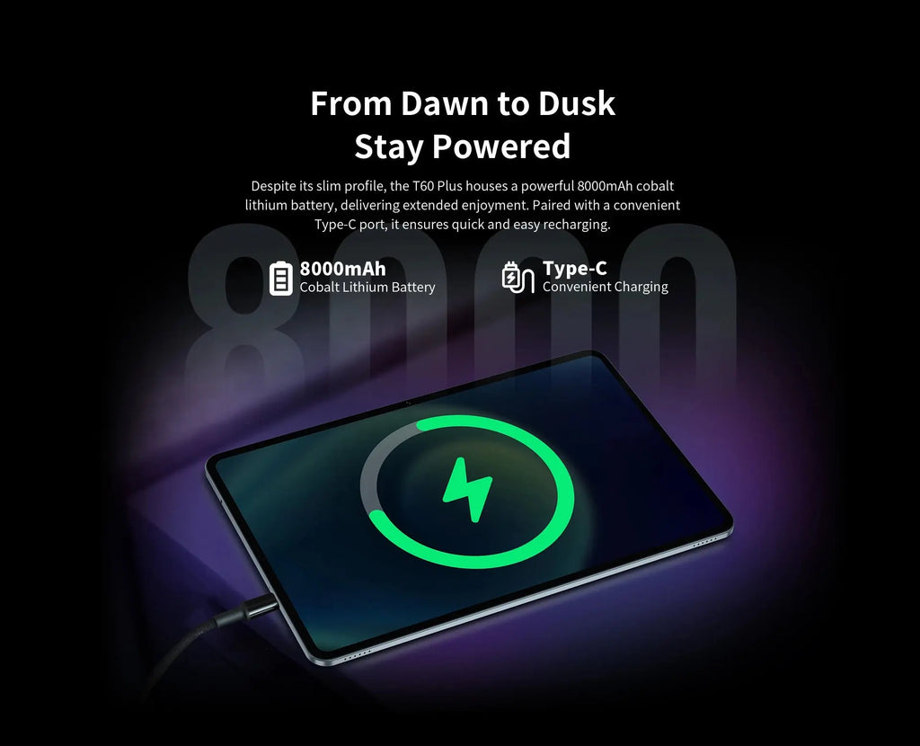 Teclast T60 Plus Tablets 12" 90Hz 2K Display Android 14 L1 MTK Helio G88 6GB/128GB 8000mAh Battery 4G LTE Global Version Tab2025 - Mega Store