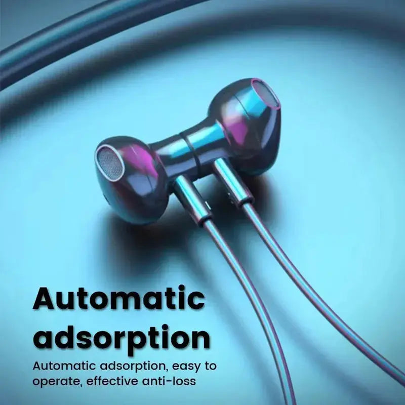 Wireless Earphones 5.3 Neckband Headphones Gaming LED Display Stereo Sports Headset Halter Waterproof Magnetic Earbuds Mega Store 4