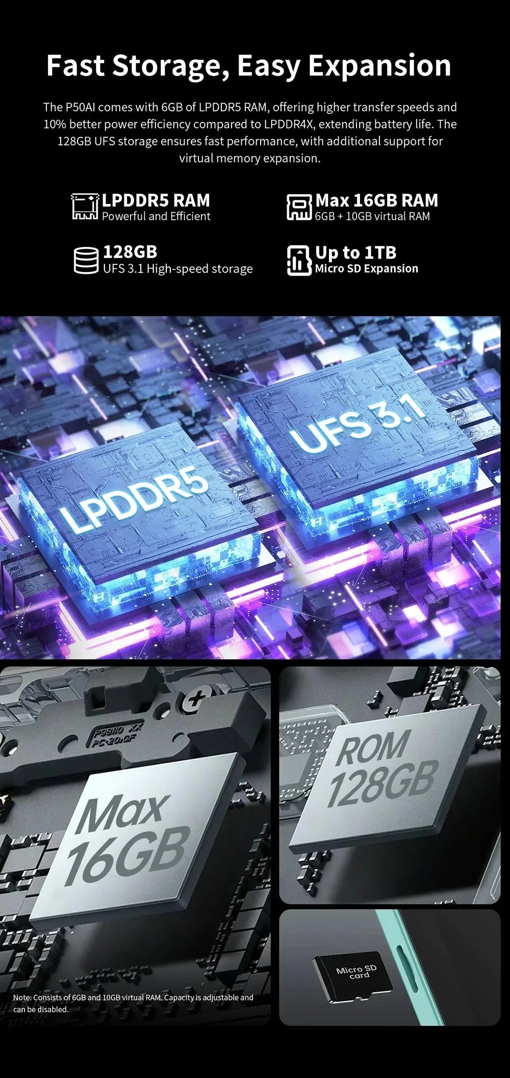 Teclast P50 AI Android 15 AllWinner A733-AI Table 11" 90Hz Screen Octa-Core 6GB 128GB LPDDR5 WIFI-6 7000mAh Battery AI Tab - Mega Store