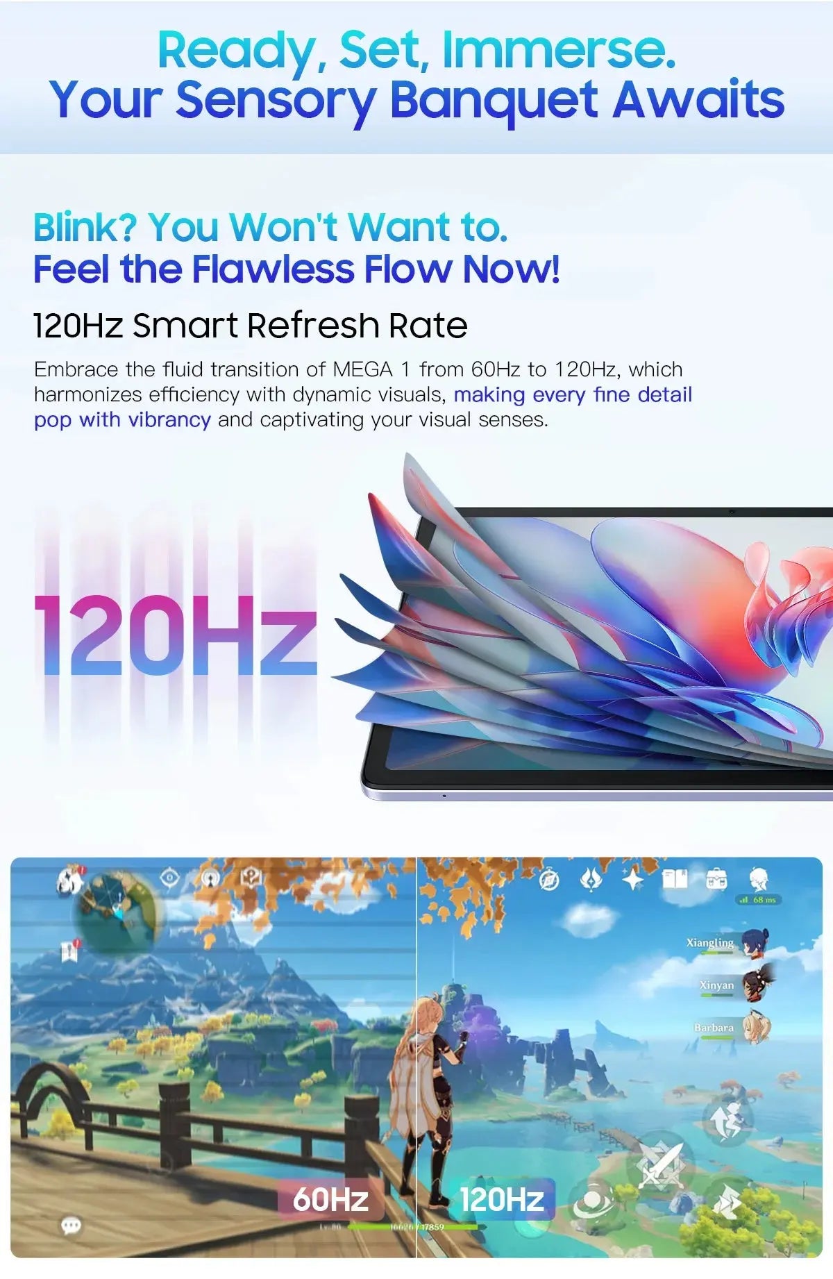 【World Premiere】Blackview MEGA 1 Tablet 11.5 inch 2.4K 120Hz Display 12GB 256GB 8800mAh 50MP+13MP Camera 33W Fast Charging - Mega Store