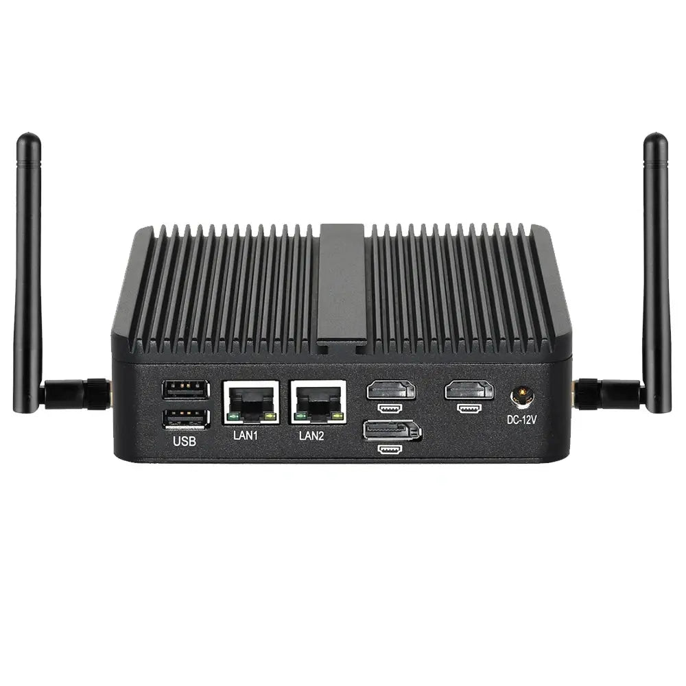 Fanless Industrial Mini PC Intel N150 Windows 10/11 Linux 2x COM RS232 2x Ethernet 6xUSB 2xHDMI 1xDP Support WiFi SIM 4G Modem - Mega Store