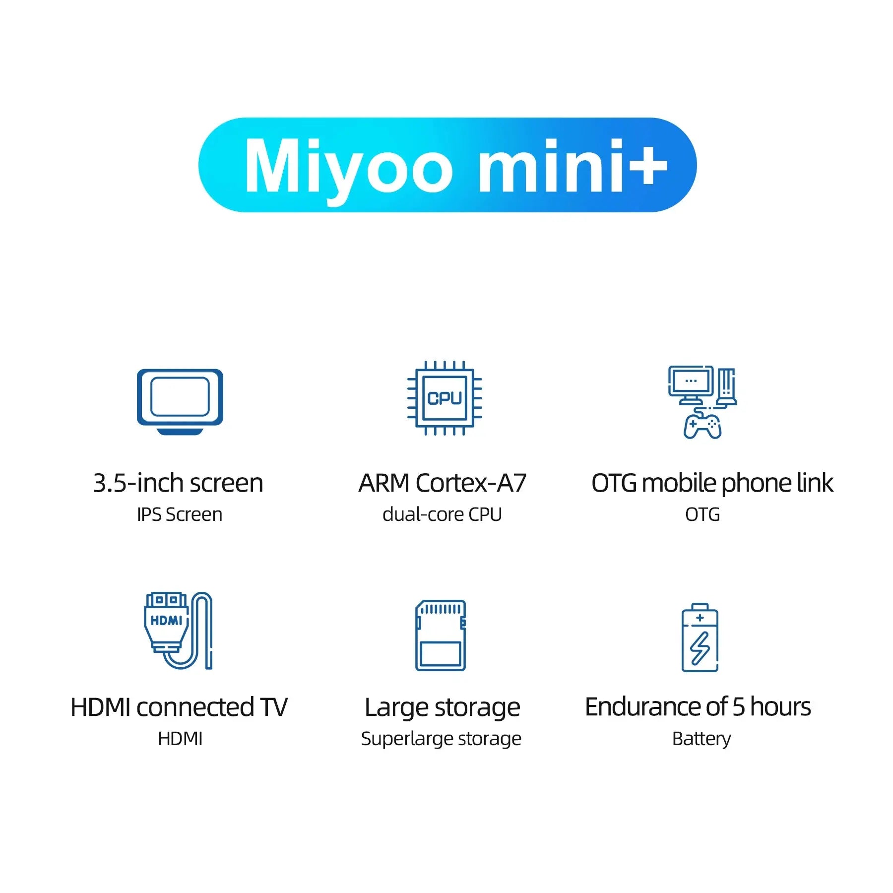 MIYOO Mini Plus Portable Retro Handheld Game Console 3.5-inch IPS HD Screen Children's Gift Linux System Classic Gaming Emulator - Mega Store