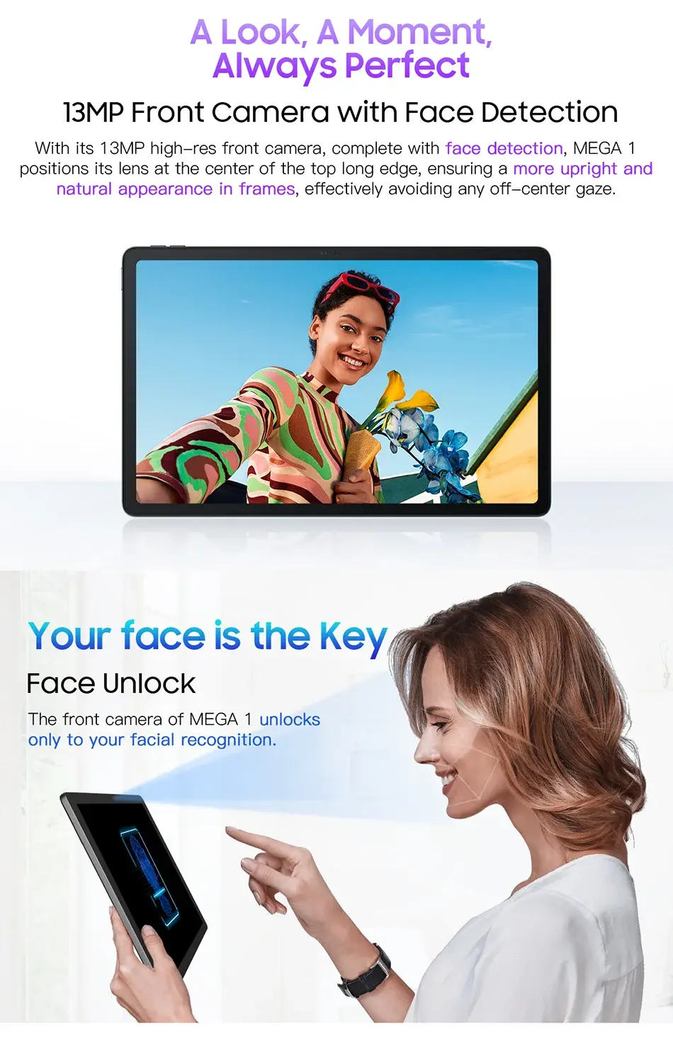 Blackview MEGA 1 Tablet with 11.5-inch 2.4K display, 13MP front camera with face unlock feature