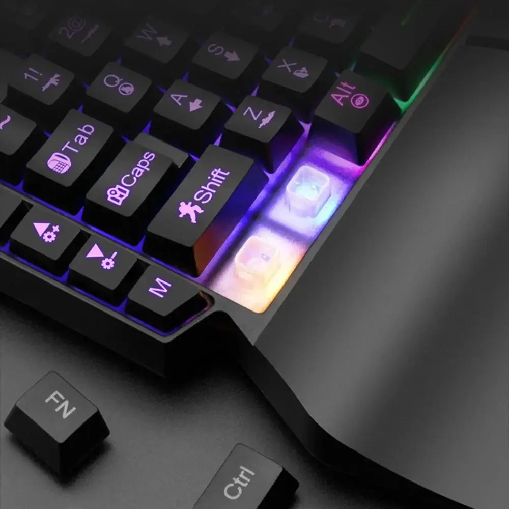 Mini One Handedly Keyboard Luminous Ultra-slim Gaming Keyboard 35 Keys Backlight Gaming Mechanical Keyboard Desktop PC - Mega Store
