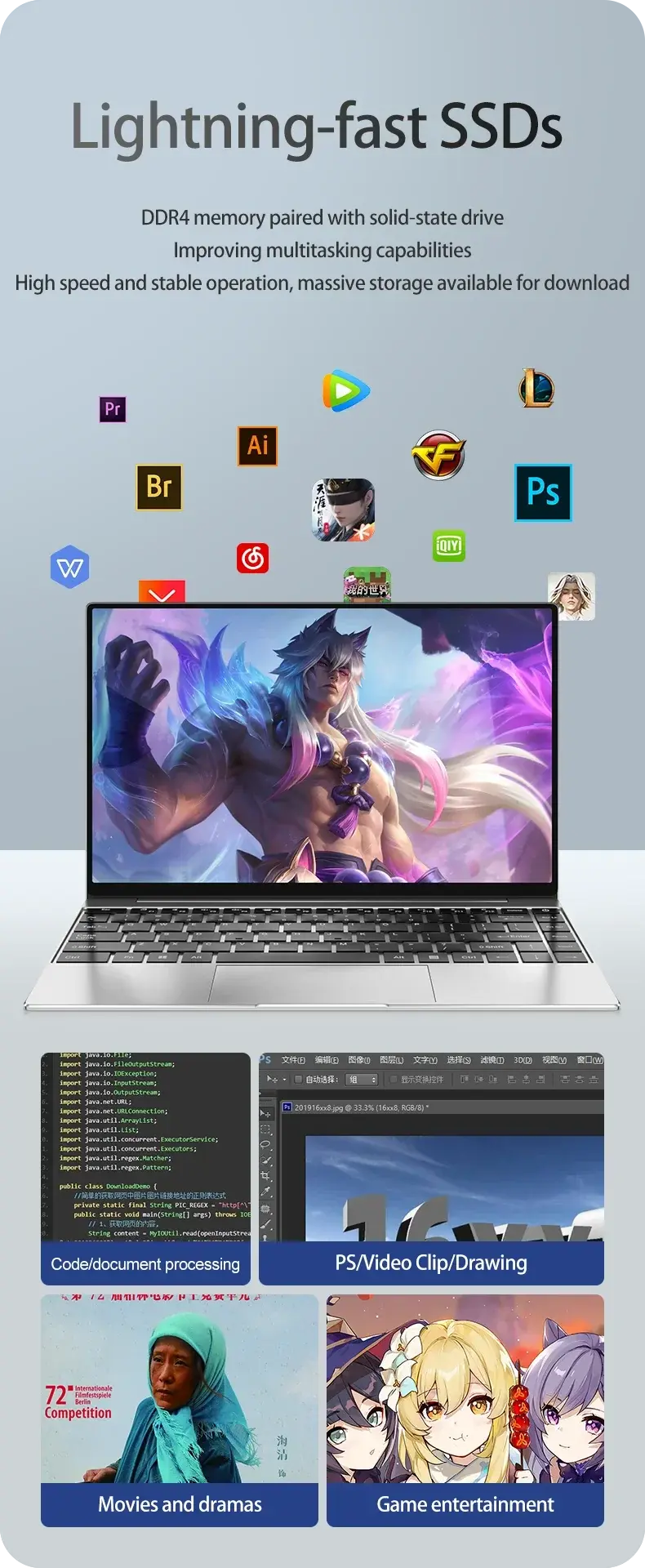 Newest 14.1" inch Mini Laptop Intel N3700 CPU 16GB RAM 2TB SSD Windows 11 Pro Original Mini Gaming PC Office Study Computer - Mega Store