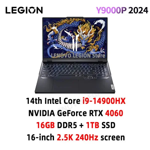Lenovo Legion Y9000P Gaming E-Sports Laptop 2024  RTX 4060 Intel i9-14900HX 16" 16/32/64G RAM 1/2T SSD 2.5K 240Hz Notebook PC Mega Store 4