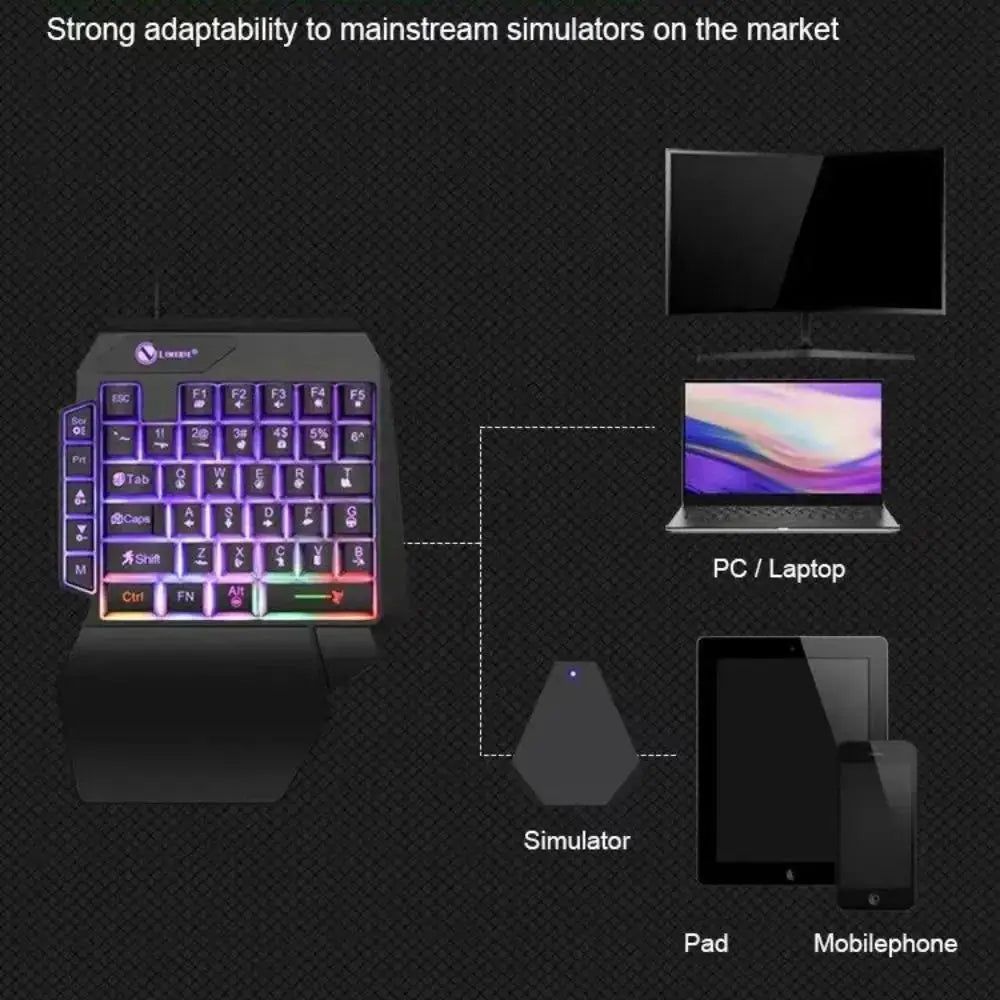 Mini One Handedly Keyboard Luminous Ultra-slim Gaming Keyboard 35 Keys Backlight Gaming Mechanical Keyboard Desktop PC - Mega Store
