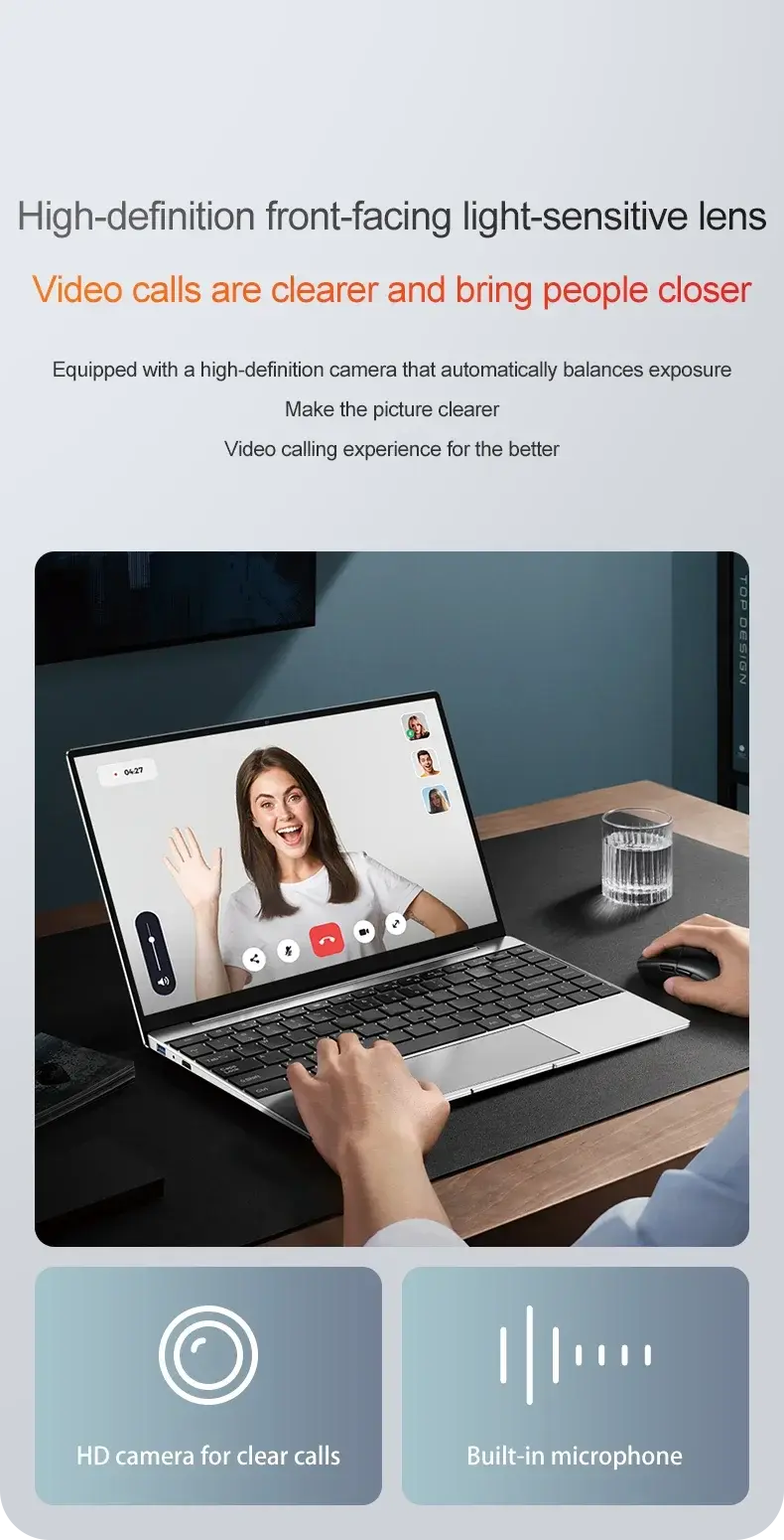 Newest 14.1" inch Mini Laptop Intel N3700 CPU 16GB RAM 2TB SSD Windows 11 Pro Original Mini Gaming PC Office Study Computer - Mega Store