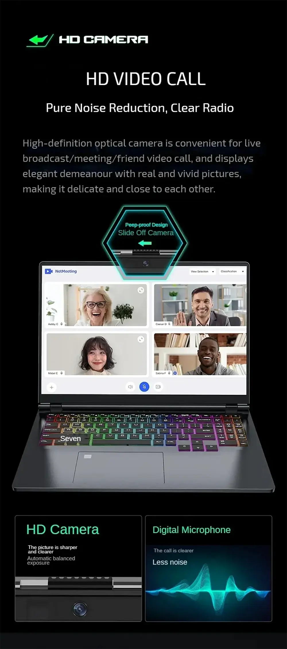 Gaming Laptop 16 inch Intel Core i9-12900H NVIDIA RTX 4060 8G 64GB RMD 4TB SSD DDR5 Windows 11 HD Camera WiFi6 Portable Computer Mega Store 4