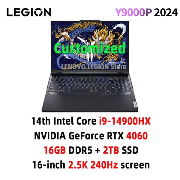 Lenovo Legion Y9000P Gaming E-Sports Laptop 2024  RTX 4060 Intel i9-14900HX 16" 16/32/64G RAM 1/2T SSD 2.5K 240Hz Notebook PC Mega Store 4