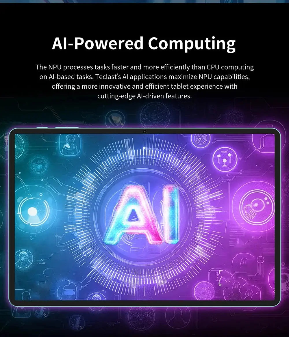 Teclast P50 AI Android 15 AllWinner A733-AI Table 11" 90Hz Screen Octa-Core 6GB 128GB LPDDR5 WIFI-6 7000mAh Battery AI Tab - Mega Store